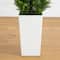 56" UV Resistant Artificial Cedar Tree in White Tower Planter (Indoor/Outdoor)